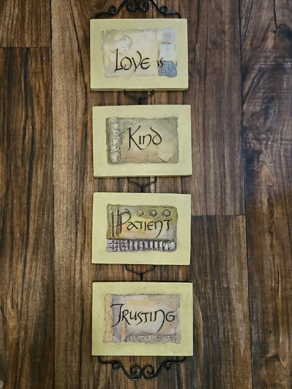 'Love Kind Patient Trusting' Wall Plaque Set